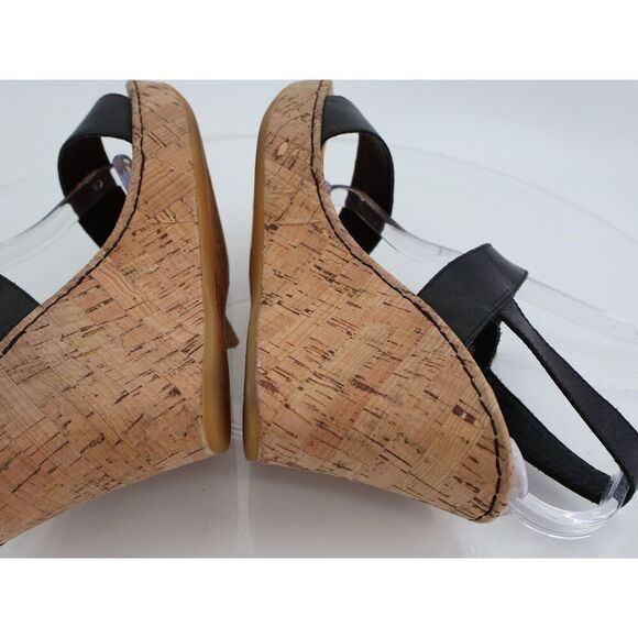 Born Lenore Platform Wedge Sandals Womens Size 10 M Black Leather Buckle Shoes - Picture 8 of 12
